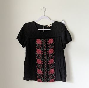Black Embroidered Shirt